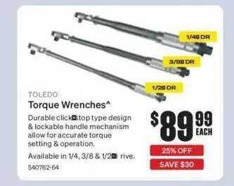 SuperCheap Auto Toledo torque wrenches offer