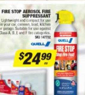 Quell fire stop aerosol fire suppressant