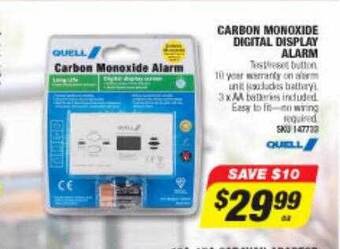 Quell carbon monoxide digital display alarm