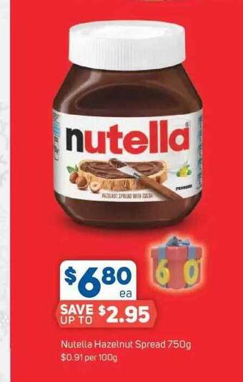 Foodland Nutella hazelnut spread offer
