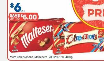 Foodland Mars celebrations, maltesers gift box offer