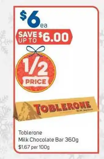 Foodland Toblerone milk chocolate bar offer