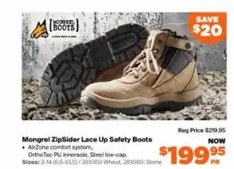 RSEA Safety Mongrel zipside lace up safety boots offer