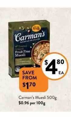 Foodworks Carman's muesli offer