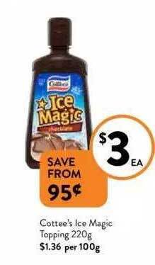 Foodworks Cottee's ice magic topping offer