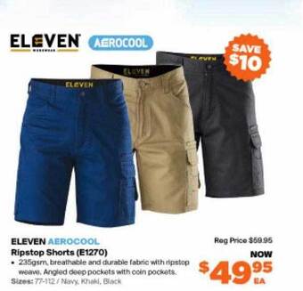RSEA Safety Eleven aerocool ripstop shorts offer