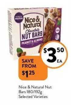 Foodworks Nice & natural nut bars offer