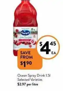 Foodworks Ocean spray drink offer