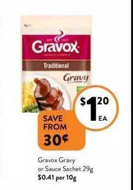 Foodworks Gravox gravy or sauce sachet offer