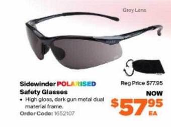 Sidewinder polarised safety glasses