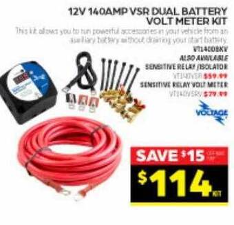 Autopro Voltage 12v 140amp vsr dual battery volt meter kit offer