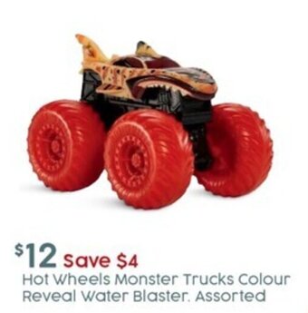 Target Hot Wheels Monster Trucks Colour Reveal Water Blaster offer
