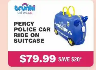 Trunki percy police car ride on suitcase
