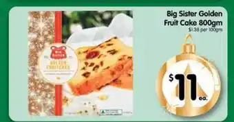 Spar Big sister golden fruit cake offer