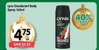 Spar Lynx deodorant body spray offer