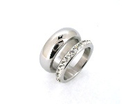 Bevilles Jewellery Stainless Steel Crystal Ring offer