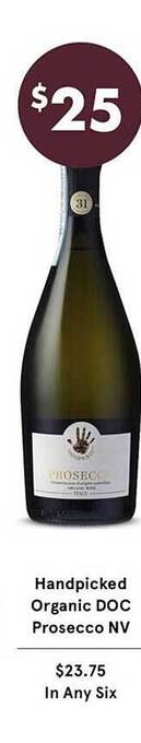 Vintage Cellars Handpicked organic doc prosecco nv offer