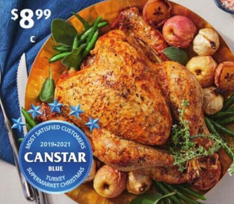 Free Range Fresh Whole Turkey per kg offer at ALDI