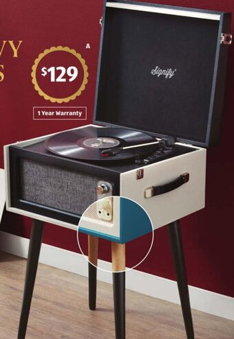 ALDI Retro Turntable with Legs offer
