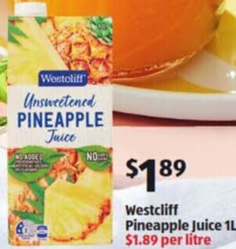 Westcliff Pineapple Juice 1L offer at ALDI