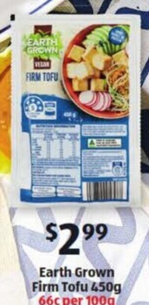 ALDI Earth Grown Firm Tofu 450g offer