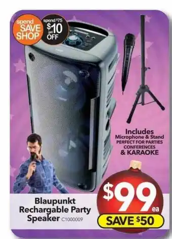 Cheap as Chips Blaupunkt rechargable party speaker offer