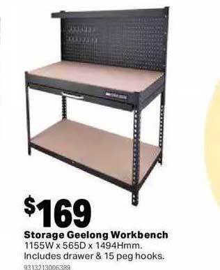 Mitre 10 Storage geelong workbench offer