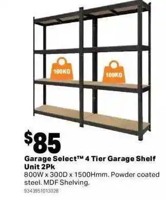 Garage select 4 tier garage shelf unit