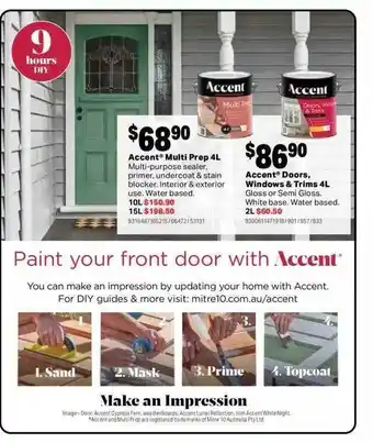 Accent multi prep or accent doors windows & trims