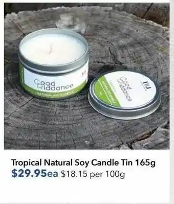 Ritchies Tropical natural soy candle tin 165g offer