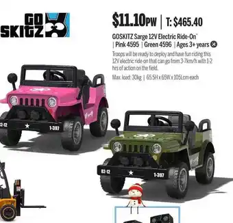 Chrisco Hampers Goskitz sarge 12v electric ride-on offer