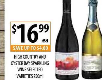 Supabarn High country and oyster bay sparkling wine offer