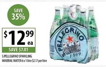 Supabarn S.pellegrino sparkling mineral water offer