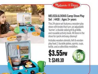 Chrisco Hampers Melissa & doug camp stove play set offer