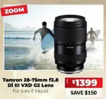 Camera House Tamron 28-75mm f2.8 di iii vxd g2 lens offer