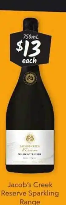 Cellarbrations Jacobs's creek reserve sparkling range offer