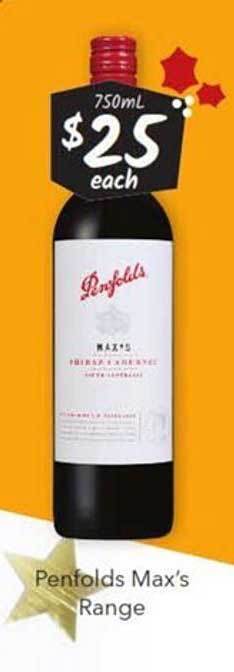 Cellarbrations Penfolds max's range offer