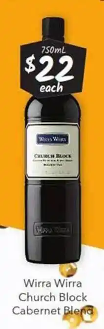 Cellarbrations Wirra wirra church block cabernet blend offer