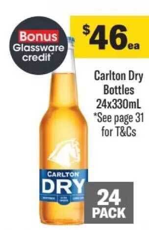 Liquorland Carlton dry bottles offer