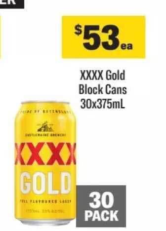 Liquorland Xxxx gold block cans offer