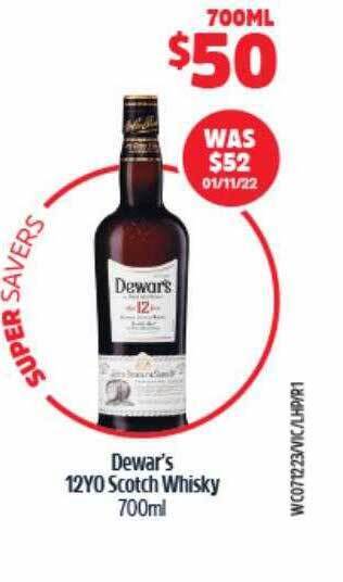 BWS Dewar's 12yo scotch whisky offer