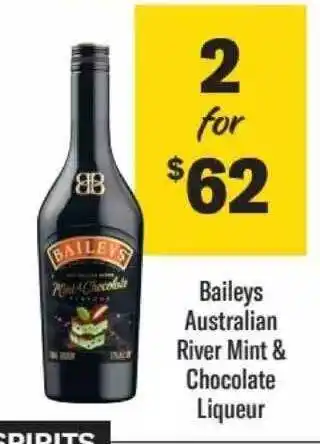 Liquorland Baileys australian river mint & chocolate liqueur offer