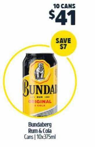BWS Bundaberg rum & cola cans offer
