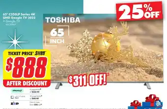 The Good Guys Toshiba 65" C350LP Series 4K UHD Google TV 2022 offer