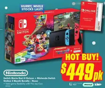 The Good Guys Nintendo - Switch Mario Kart 8 Deluxe + Nintendo Switch Online 3 Month Bundle - Neon offer