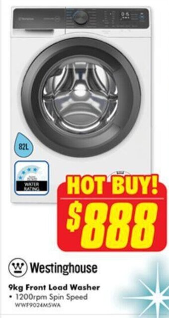 The Good Guys Westinghouse 9kg Front Load Washer offer