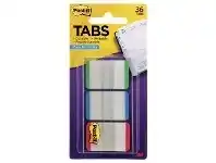 Officeworks Post-it Durable Tabs 25 x 38mm Assorted 3 Pack offer