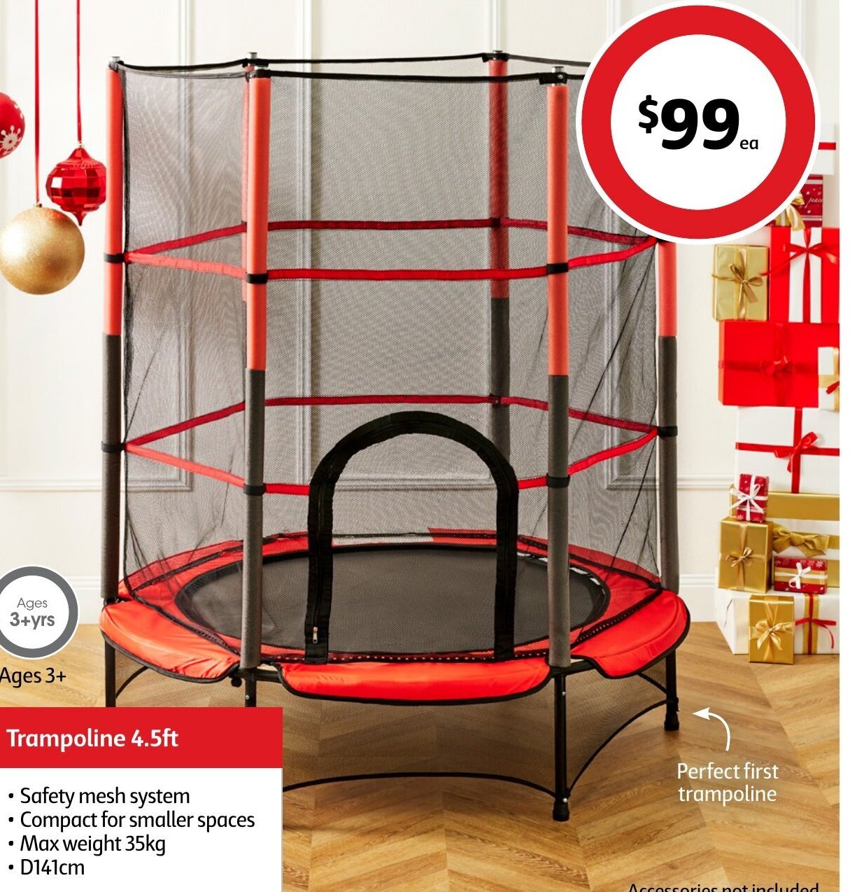 Trampoline 4.5 Ft Max weight 25kg D141cm offer at Coles