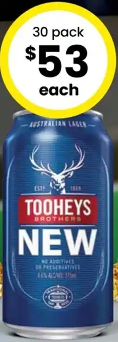 The Bottle O Tooheys New Block Cans 375ml 30 pack offer