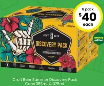 The Bottle O Craft Beer Summer Discovery Pack Cans 355ml & 375ml offer